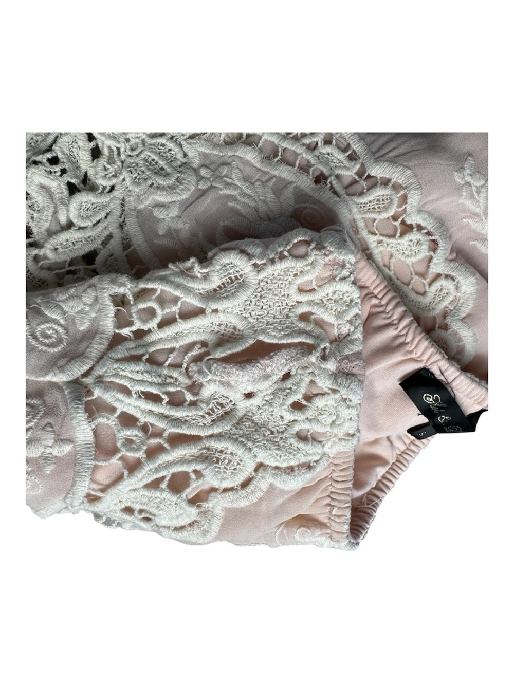 Pink Lace Crochet Overlay Tube Top Size S Boho Summer - Picture 5 of 8